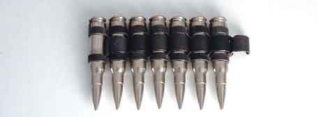 M60 bullet strip of 7 - Full Silver w/X link